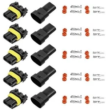 Waterproof Male and Female Connector Wire Adapters for Headlights 5 Pairs