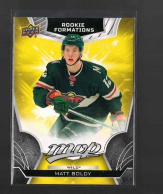 Matt Boldy RC 2022-23 Upper Deck MVP #RF-4 Wild Rookie Formations Silver Script