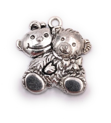 5x Charm-Anhänger Mit Bär - Messing Mit Zirkonia Für Schmuck