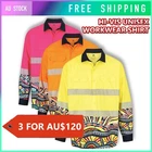 3PC Hi-Vis Work Wear Long Sleeve Shirt Unisex Design Fashion Two Pockets Safety