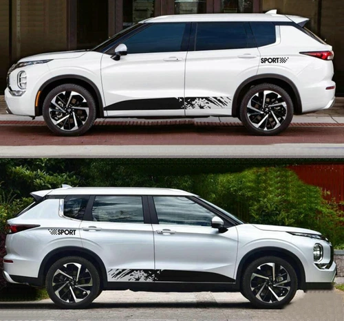 Graphic Racing Stripe Car Sticker For Mitsubishi Outlander Side Door Vinyl Decal - Picture 5 of 7