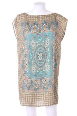 promod Blouse Top Long Print D 36-38 beige