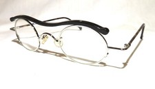 l.a. Eyeworks NEW NOS 1995' eyeglass frames "BANJO" Silver Metal, Tortoise arms