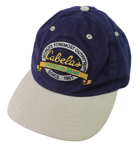 Cabela's Outdoor Gear Hat Blue Khaki Ball Cap Pull Strapback Adjustable OSFA