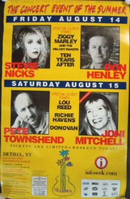 STEVIE NICKS PETE TOWNSHEND JONI MITCHELL HENLY NY CONCERT POSTER
