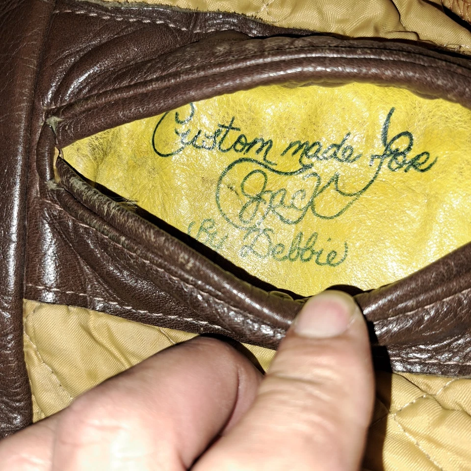 Chaqueta de Motocicleta JUST LEATHER SAN JOSE CALIFORNIA RARA Y ANTIGUA AÑOS 60 Forrada con Edredón Foto 2 de 4