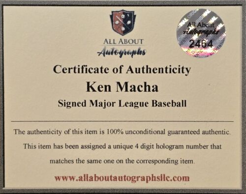 Ken Macha Brewers Athletics Autogramm signed OML Baseball, mit AAA COA - Bild 3 von 3