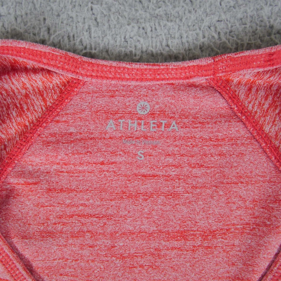 Athleta Shirt Womens Small Orange Scoop Neck Long Sleeve Pullover Activewear Top - Image 2 of 4