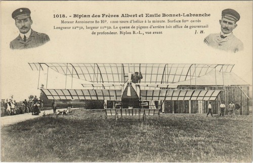 PC AVIATION, BIPLAN DE FRÉRES BONNET-LABRANCHE, Vintage Postcard (b38259)