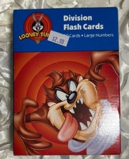 Looney Tunes Flash Cards Math Division Taz Vintage Large Homeschool Complete Set