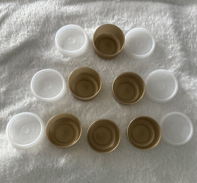 6 Tupperware Smidgets Gold w Clear Lids New