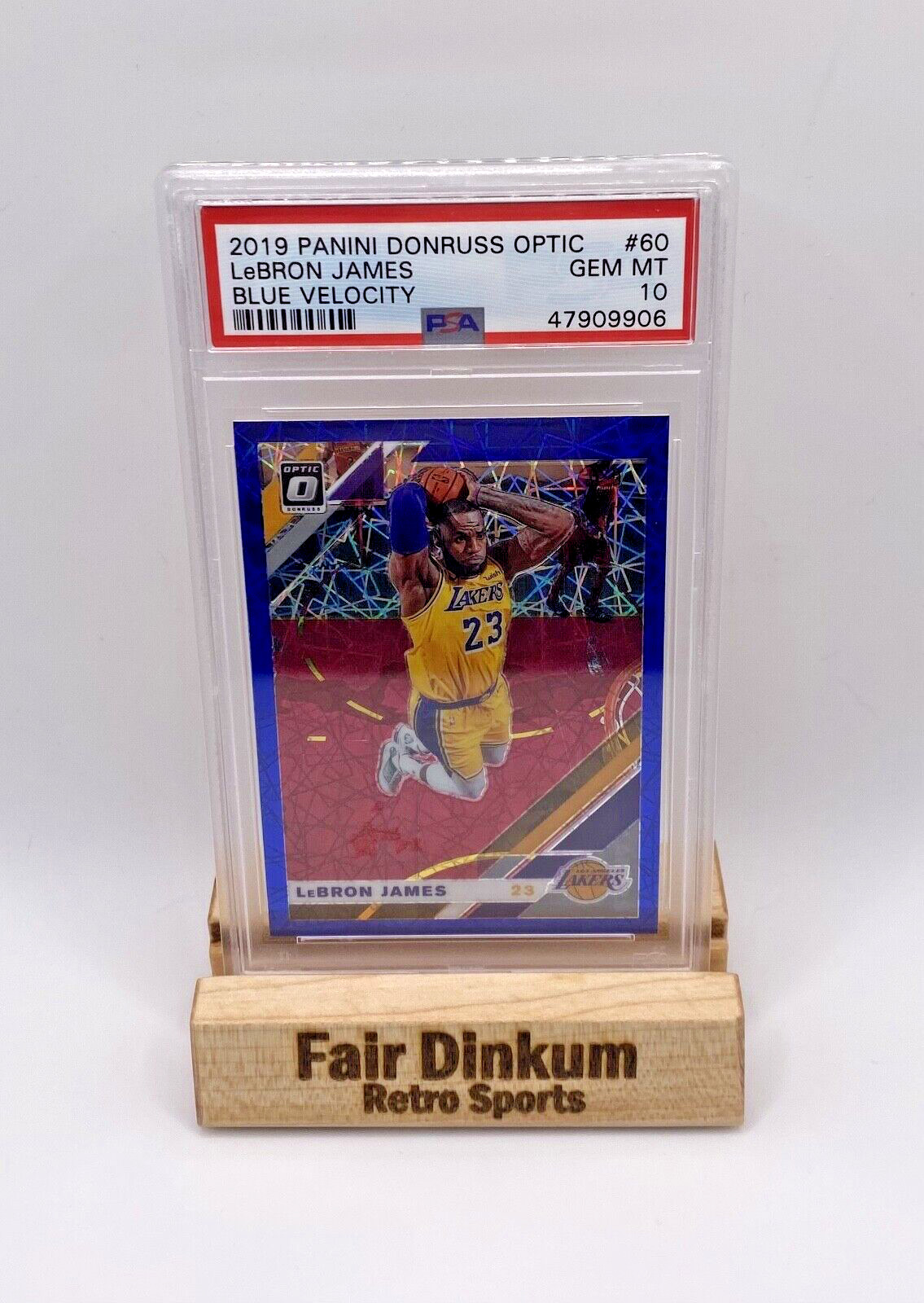 2019-20 Donruss Optic Lebron James #60 Blue Velocity Holo Prizm PSA 10 Lakers