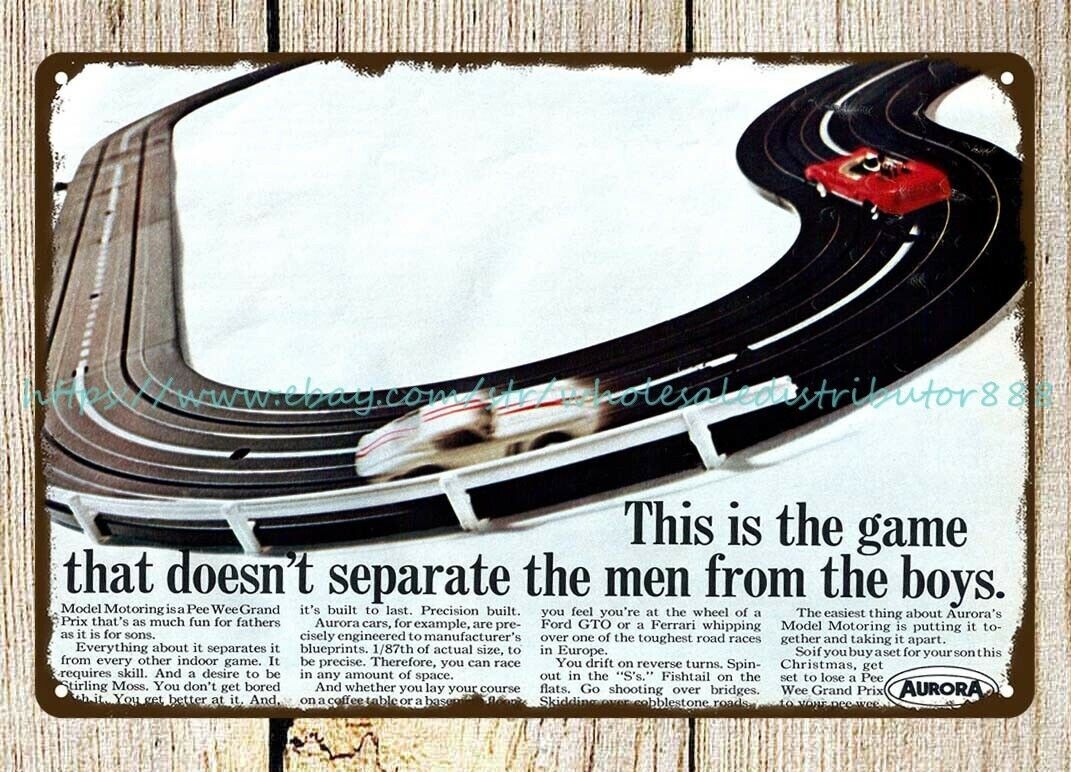 Vintage Metal Tin Sign Wall Art - Retro Car Toy Model Motoring Decor for Boys Room-image