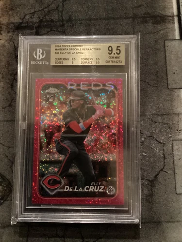 2024 Topps Chrome Elly De La Cruz RC Magenta Speckle Refractor #/350 BGS 9.5