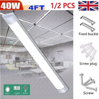 4ft LED Strip Lights Batten Tube Light Shop Garage Office Ceiling Daylights New