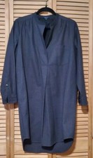MADEWELL Latitude Shirt Shift Dress with pockets Small Lined Gray Long Sleeve