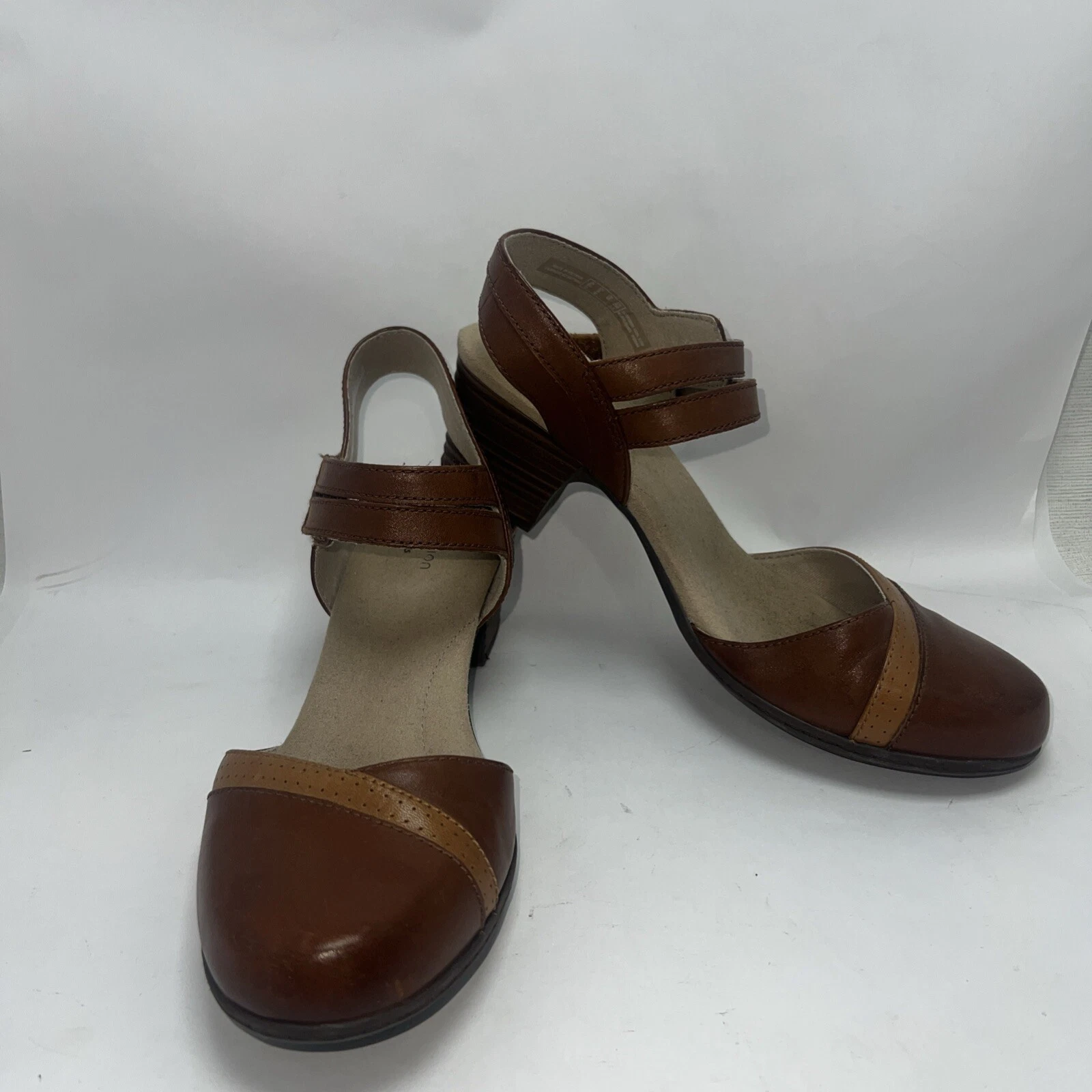 Sandali Clarks slingback donna taglia 9 pelle marrone chiusura facile