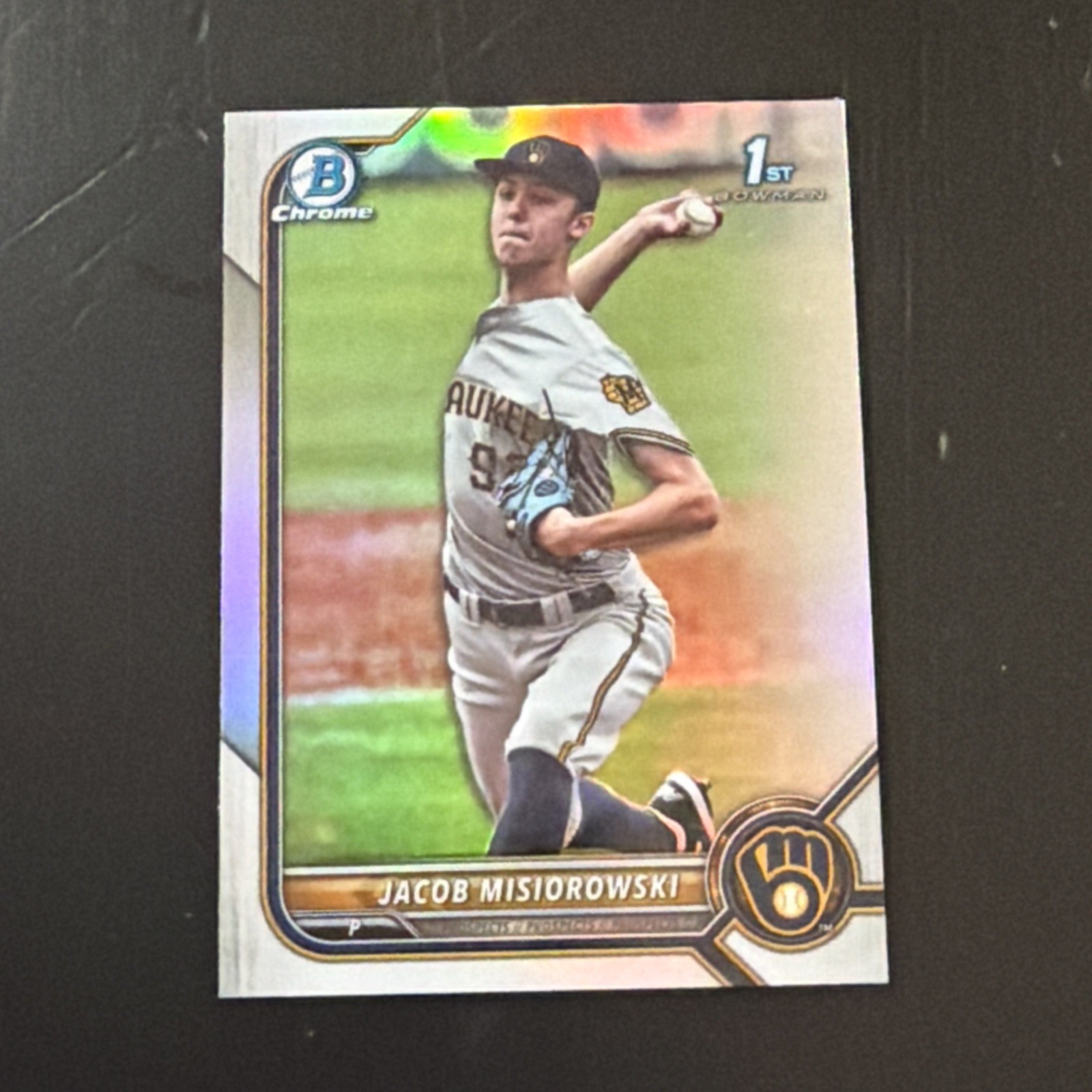 2022 Bowman Chrome Draft Picks Jacob Misiorowski Refractor Parallel 1st Card
