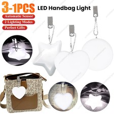 1-3PCS LED Handbag Light Purse Heart Lamp Automatic Sensor Touch Motion Activate