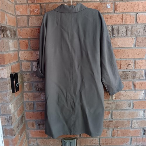 Forever 21 Duster Open Front Drape Trench Lightweight Olive Jacket Size M - Picture 5 of 13
