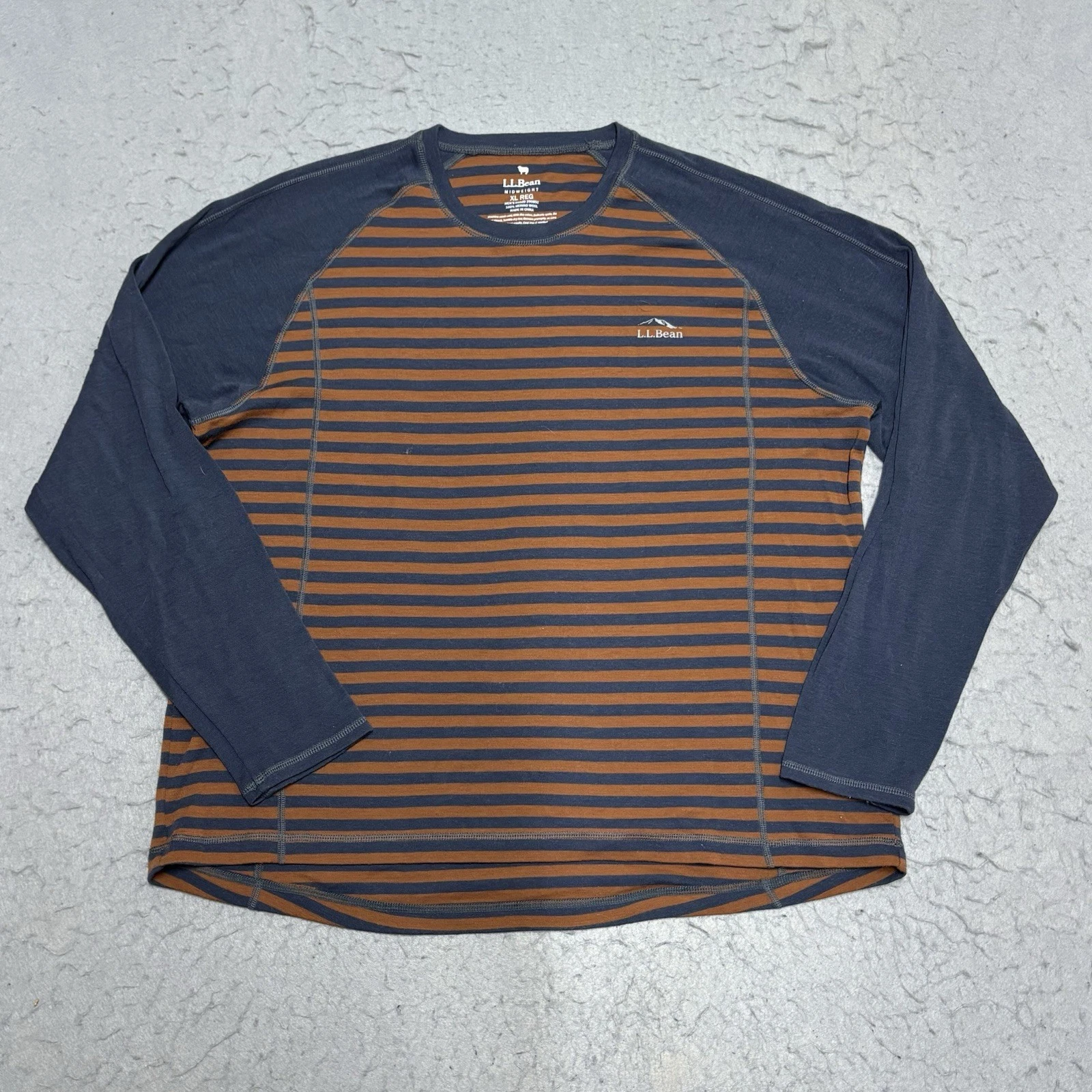 LL Bean Merino Wool Shirt Mens XL Long Sleeve Midweight Base Layer Striped
Opens in a new window or