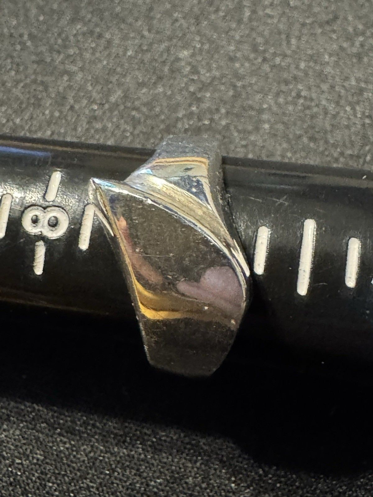 Sterling Silver Solid Wavy Concaved Modernist Ban… - image 2