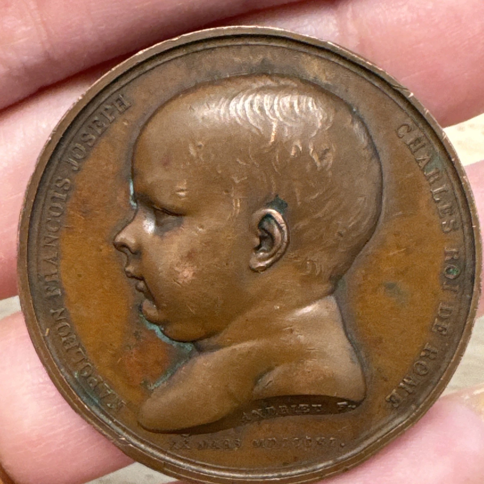 Médaille Charles Roi De Rome Napoléon François Joseph