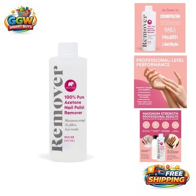 Effortless Nail Polish Removal - 16 fl oz Pure Acetone for Gel, Acrylic & More