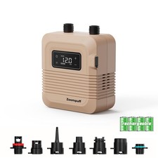 Paddle Board Pump 20PSI Rechargeable Dual Stage Auto Off Zoompuff Electric High