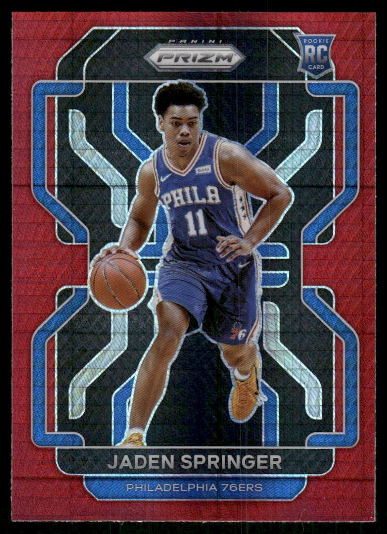 2021-22 Panini Prizm #317 Jaden Springer Hyper Red SSP Rookie