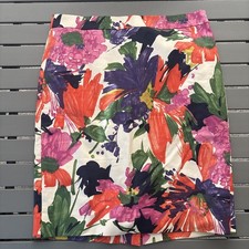 J Crew Womens Size 6 No 2 Pencil Skirt Multicolor Floral Knee Length Straight