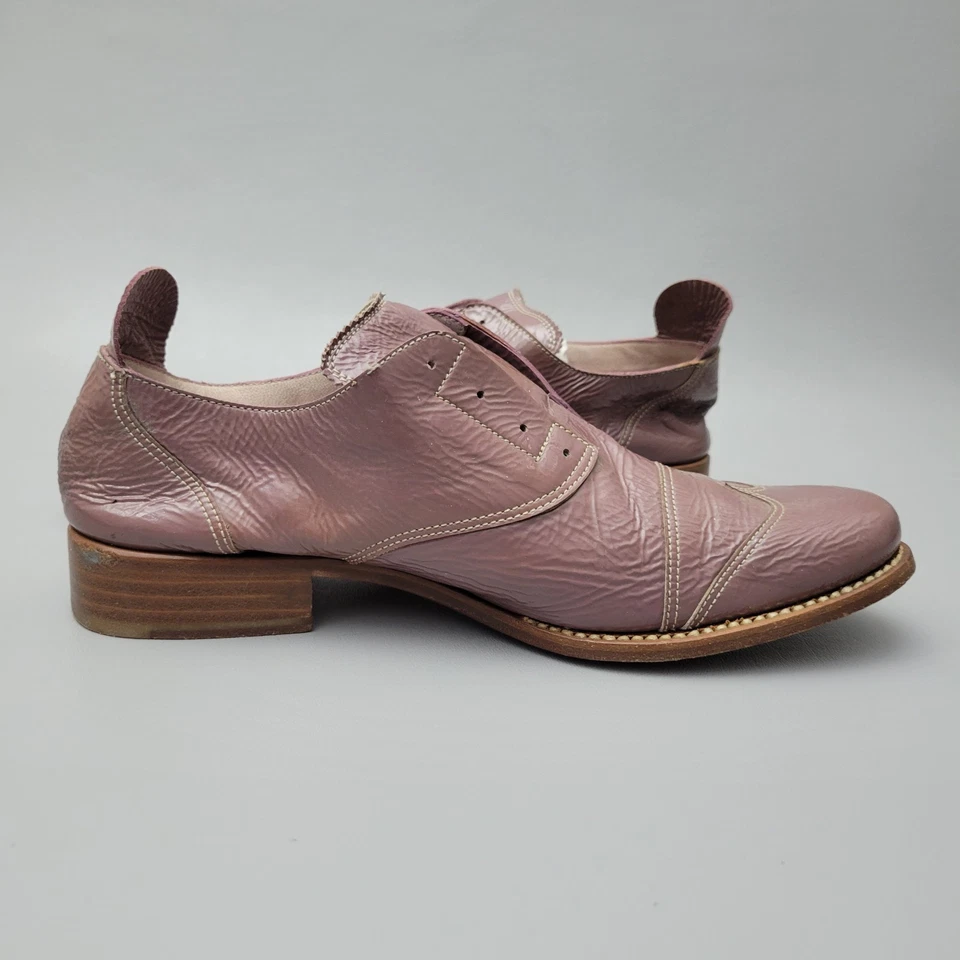 Mocasín Oxford sin cordones de charol Jil Sander de colección para mujer 36,5 EE. UU. 6,5 malva Foto 3 de 4