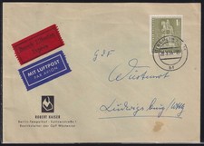 BERLIN BAUTEN II - NR. 153 EINZELFRANKATUR / PORTOGERECHTE LUFTPOST - 100 &euro;