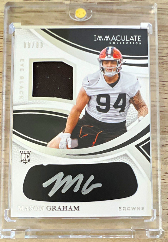 Panini Immaculate 2025 Mason Graham Eye Black Patch Auto RC REBH-MGM /99 Browns