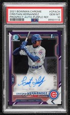 2021 Bowman Chrome Prospect Purple Refractor Cristian Hernandez PSA 10 Auto 00c9