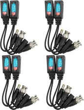4 Pairs Passive Video Balun RJ45 Transmitter HD-CVI/TVI/AHD/CVBS 8MP...