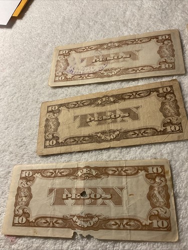 Philippines-JAPANESE GOVERNMENT (1940’s-)-TEN PESOS x 6-Banknotes CIRCULATED - Picture 6 of 7