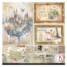 Ciao Bella Paper Wizard Academy 8" x 8" Scrapbooking Paper Set Cats Fantasy Book