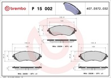 Bremsbelagsatz Scheibenbremse PRIME BREMBO P 15 002 für DAEWOO CHEVROLET LACETTI