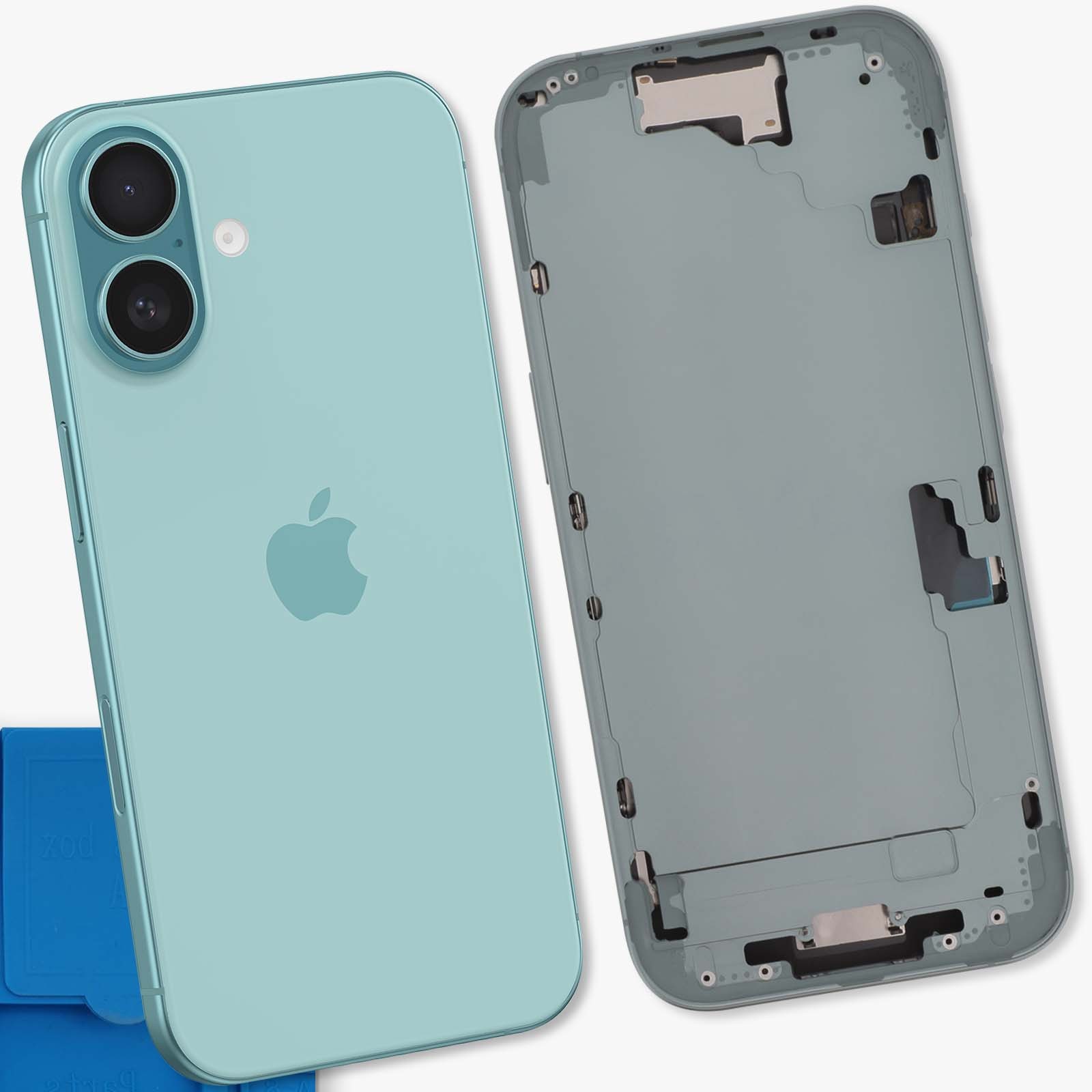 Châssis central pour iPhone 16 couleur vert avec ajustement précis