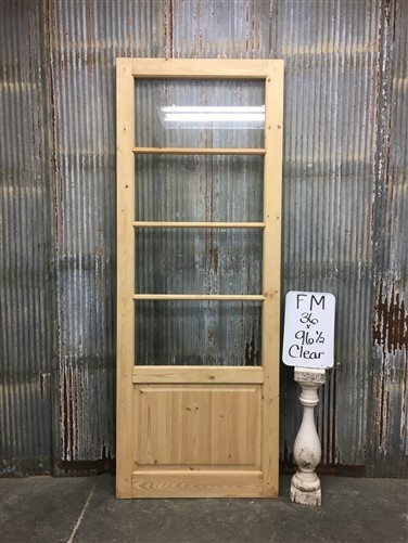 French Single Door (36x96.5) 4 Pane Glass European Styled Door FM15