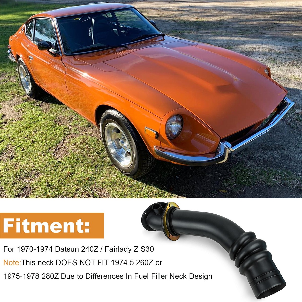 Gas Fuel Filler Neck Tube Pipe 17208-N3050 for 70–74 Datsun 240Z