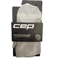 NWT CEP Core Run Mid Cut Compression Socks Size L Unisex Gray Zero Cushion