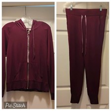 Victoria  s Secret Matching Track Suit Hoodie Pants Plum Purple Size S