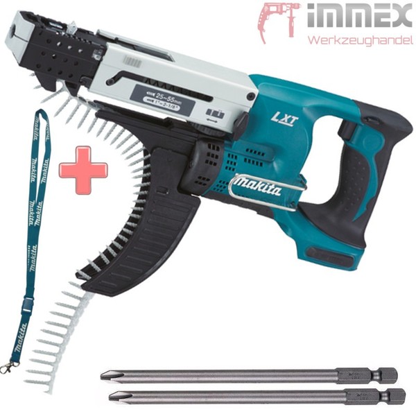 Makita Akku-Magazinschrauber 18V DFR550Z DFR550 + 2X Bits Solo-image