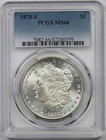1878-S $1 PCGS MS 66 Morgan Silver Dollar