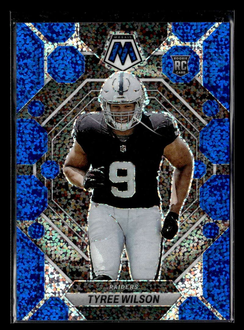 2023 Panini Mosaic Tyree Wilson Blue Sparkle /96 #372 Rookie Raiders UX2984