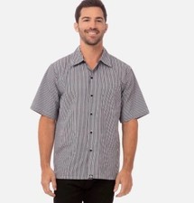 Chef Works Unisex Cook Shirt Black White Check Size Medium