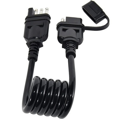 4 Way   Trailer Extension Coiled Cable 3 Feet 4 Pin Male and Female *nl