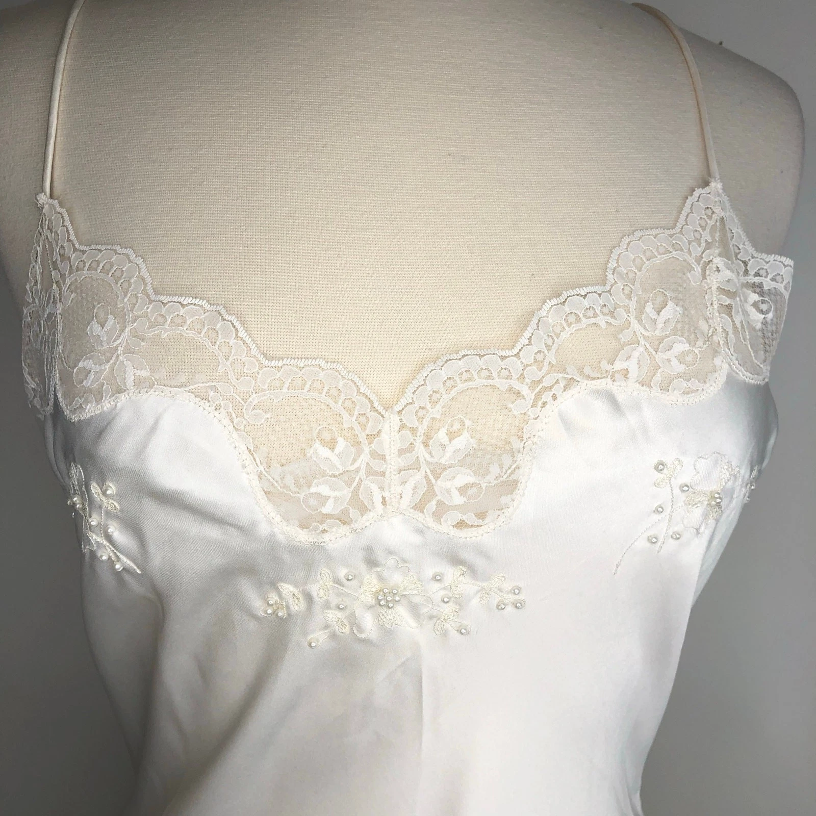 UNDERCOVER Abito slip midi vintage Victoria's Secret bianco etichetta corona vita bassa L